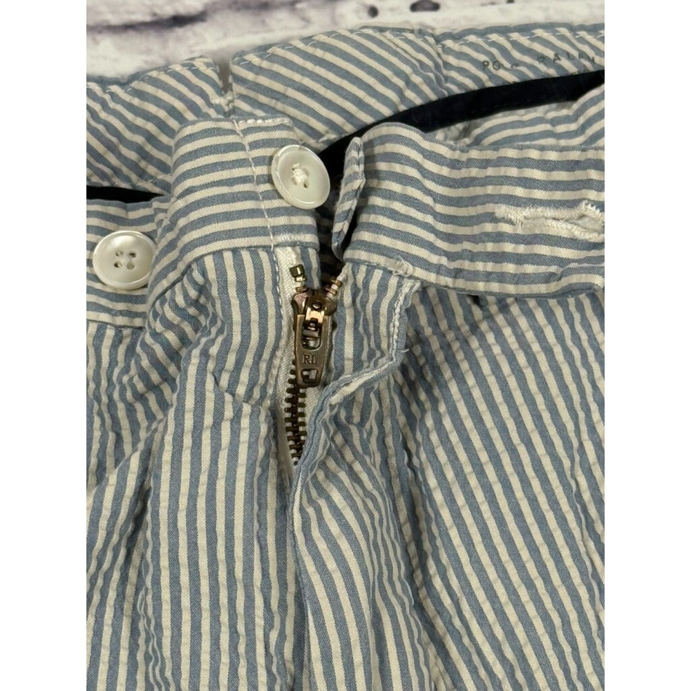 Polo Ralph Lauren Seersucker Chino Shorts Men 36 Blue White Stripe Suffield Fit - Picture 12 of 12